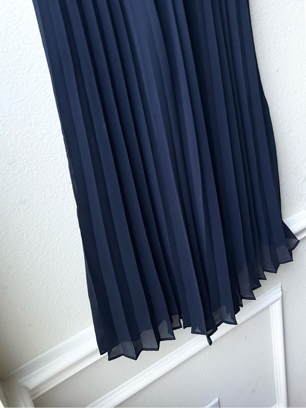 Sezane Robe FLORENCIA Pleated DRESS Navy Blue Sz 2 - Picture 10 of 12